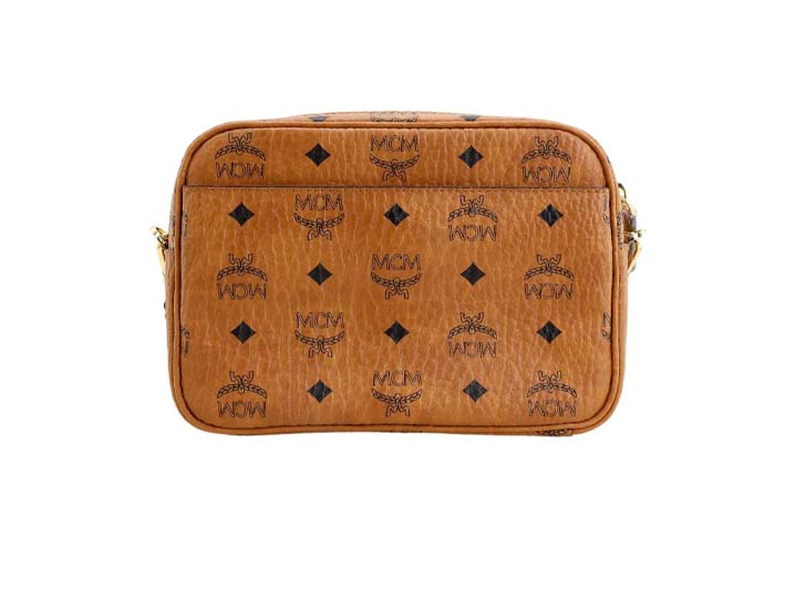 MCM Klassik Visetos Leather Camera Bag Unisex Cognac — изображение 4