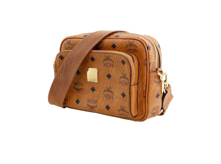 MCM Klassik Visetos Leather Camera Bag Unisex Cognac — изображение 5