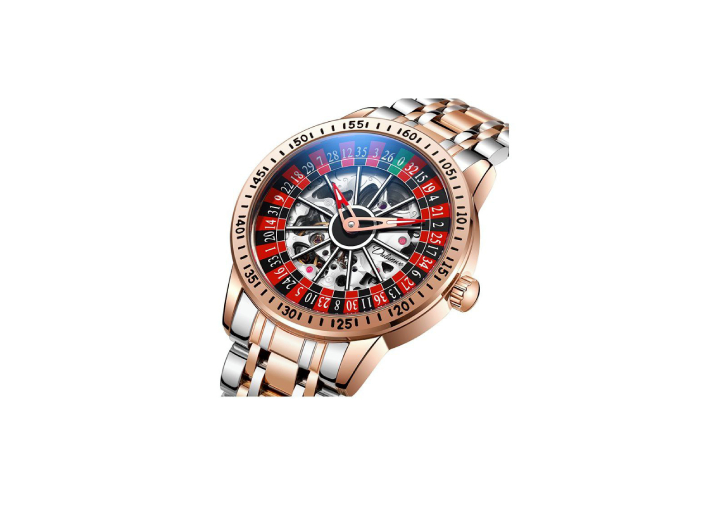 Dulunwe Automatic Mechanical Watch Skeleton Dial Silver Stainless Steel Strap — изображение 3
