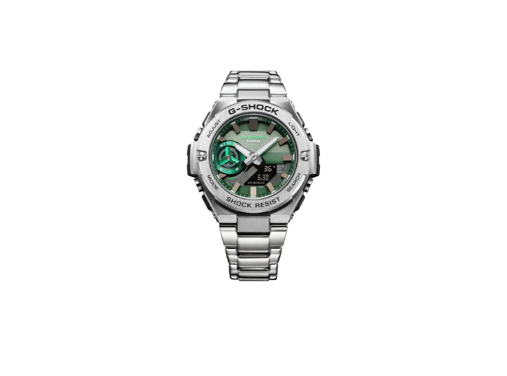 CASIO G-SHOCK GST Series Solar Powered Bluetooth Watch – Green Accents, Stainless Steel — изображение 2