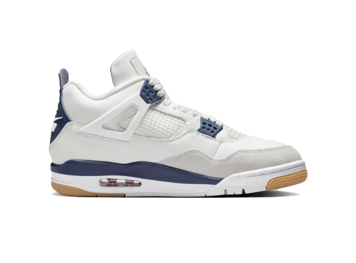 Nike SB x Jordan Air Jordan 4 “Navy” – Unisex Mid-Top Retro Basketball Shoes (White/Blue) — изображение 5