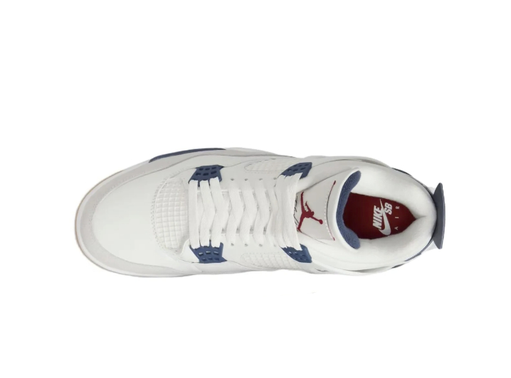 Nike SB x Jordan Air Jordan 4 “Navy” – Unisex Mid-Top Retro Basketball Shoes (White/Blue) — изображение 2