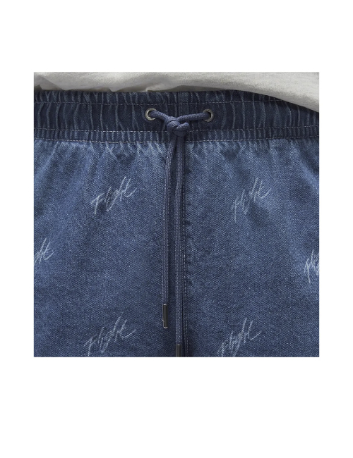 Jordan Air letter full print lace-up casual denim shorts men's blue-gray — изображение 3