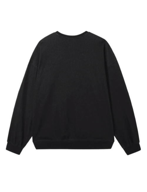 GAP diamond logo print faux denim knit long-sleeved crew neck sweatshirt, unisex. — изображение 4