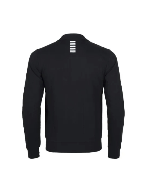 EMPORIO ARMANI Armani EA7 solid color logo print stand collar casual jacket men's black — изображение 4