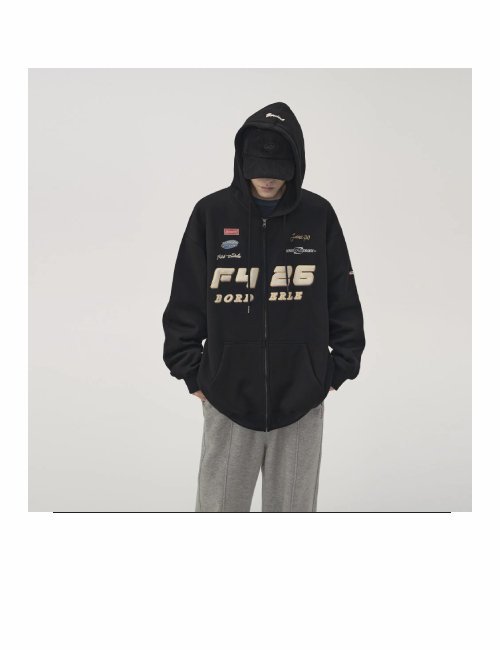 F426 Racing Elements is a loose, versatile, casual cardigan with a unisex letter logo. — изображение 5