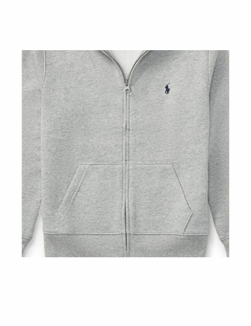 Polo Ralph Lauren Kids' Fleece Hoodie with Embroidered Logo in Gray — изображение 4