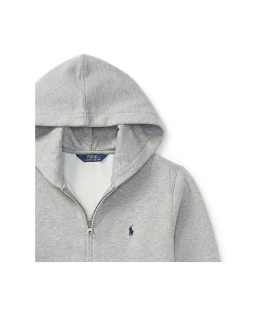 Polo Ralph Lauren Kids' Fleece Hoodie with Embroidered Logo in Gray — изображение 6
