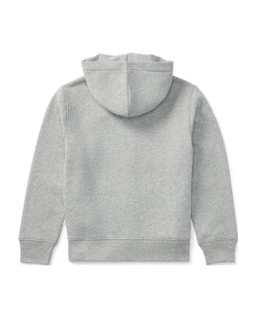 Polo Ralph Lauren Kids' Fleece Hoodie with Embroidered Logo in Gray — изображение 7