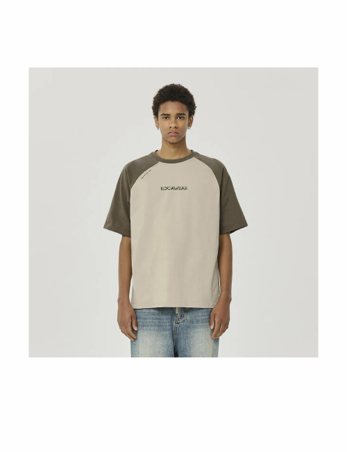 ROCAWEAR American-style letter print raglan short-sleeved T-shirt, unisex. — изображение 3