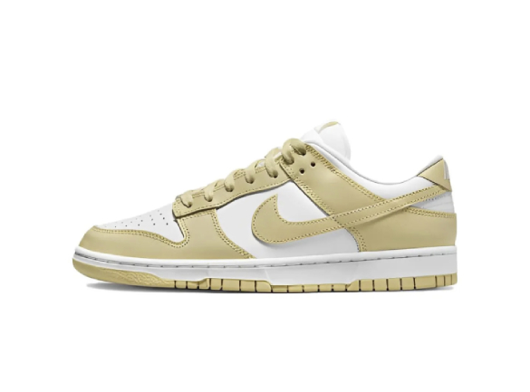 Nike Dunk "Team Gold" low top sneakers for men.