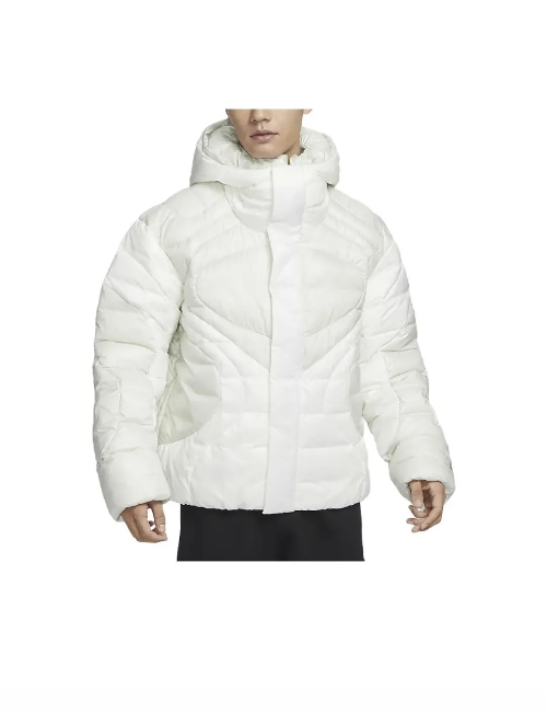 Nike Sportswear solid color hooded casual warm loose jacket men's sail white — изображение 3