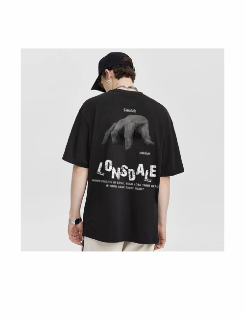LONSDALE American Retro T-shirt in heavy cotton with a finger print, short sleeves — изображение 4