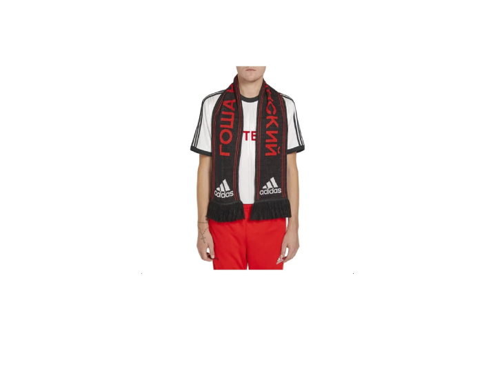 Adidas x Gosha Rubchinskiy logo acrylic fleece scarf for men (black) — изображение 4