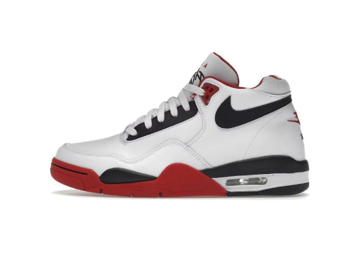 Nike Flight Legacy Classic Style Mid-Top Retro Basketball Shoes, Unisex, Red and White