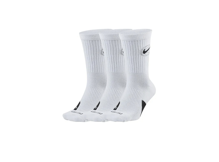 Nike basketball quick-drying mid-calf and long-sock unisex white.