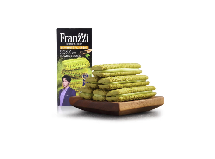 FRANZZI Matcha Mousse Chocolate Flavored Sandwich Cookies 115g - Perfect for Afternoon Tea or Snacks — изображение 3