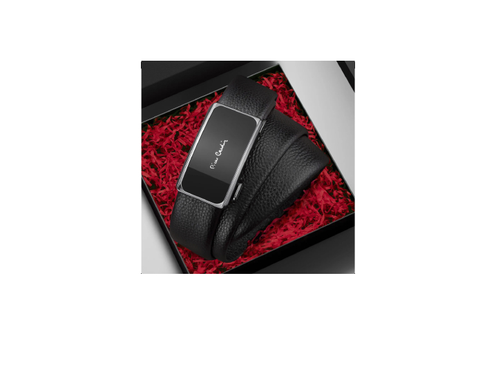 Pierre Cardin classic belt with universal automatic buckle, men's grained leather belt, black, 3.5 cm — изображение 5