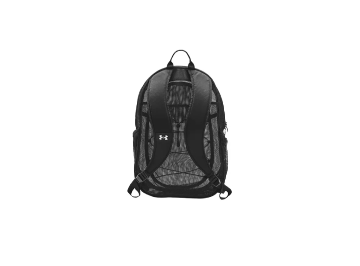 Under Armour Hustle Mesh Zippered Polyester Backpack/Shoulder Bag, Unisex, Black — изображение 4