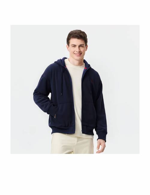 United States Polo Association. Classic, simple, fleece-lined, hooded, and thick men's sweatshirt. — изображение 3