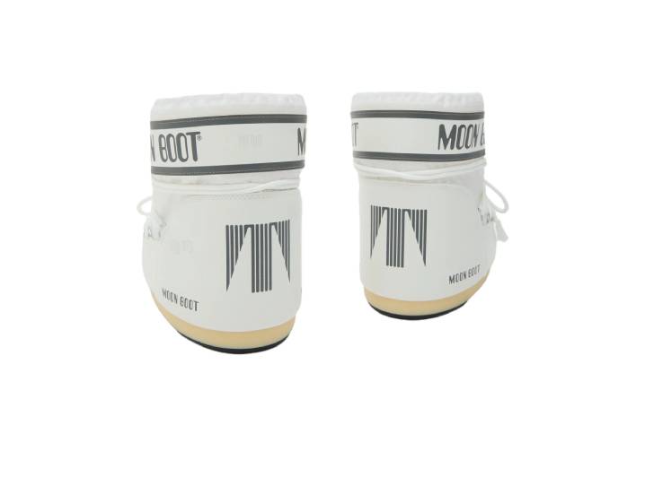 Moon Boot Icon Round Toe Lace-up Short Snow Boots, Unisex, White — изображение 2