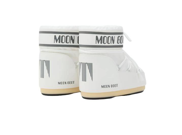 Moon Boot Icon Round Toe Lace-up Short Snow Boots, Unisex, White — изображение 3