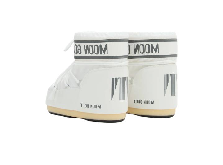 Moon Boot Icon Round Toe Lace-up Short Snow Boots, Unisex, White — изображение 4