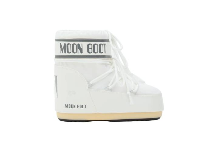 Moon Boot Icon Round Toe Lace-up Short Snow Boots, Unisex, White — изображение 5