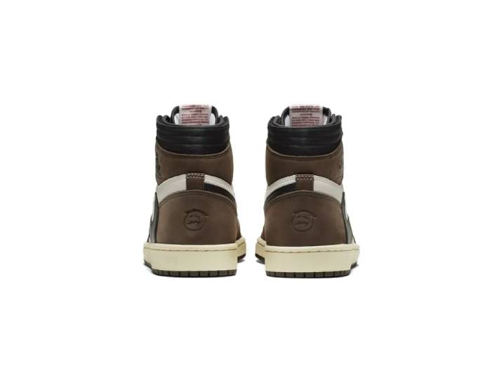 Travis Scott x Jordan Air Jordan 1 High Og Ts Sp Reverse Swoosh Leather High-Top Retro Basketball Shoes, Unisex, Dark Brown — изображение 3