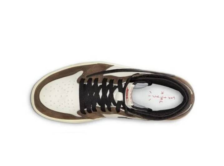 Travis Scott x Jordan Air Jordan 1 High Og Ts Sp Reverse Swoosh Leather High-Top Retro Basketball Shoes, Unisex, Dark Brown — изображение 4