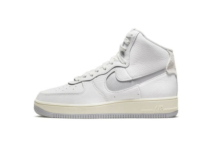 Nike Air Force 1 Sculpt Silver Trendy Casual High-Top Sneakers for Women