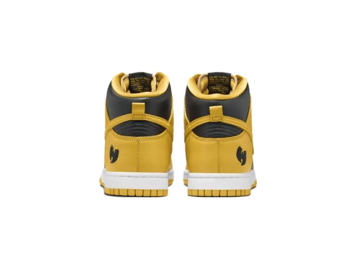 Wu-Tang x Nike Dunk High: Comfortable, versatile, thin-soled, non-slip, durable high-top sneakers, unisex, yellow and black. — изображение 3