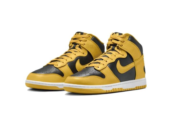 Wu-Tang x Nike Dunk High: Comfortable, versatile, thin-soled, non-slip, durable high-top sneakers, unisex, yellow and black. — изображение 4