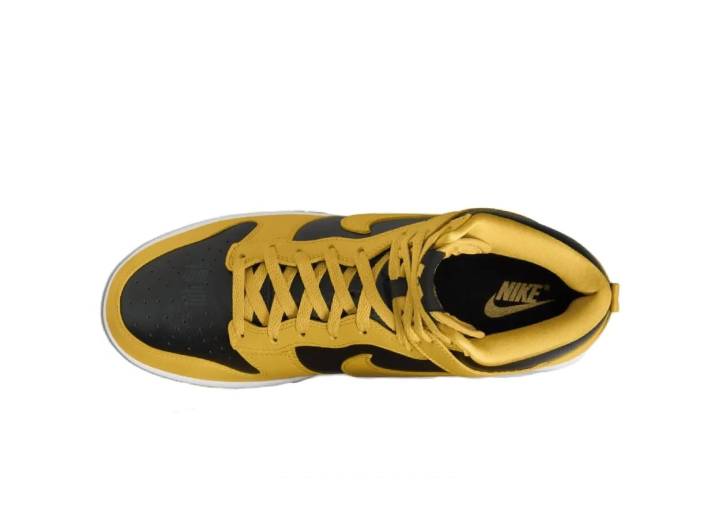 Wu-Tang x Nike Dunk High: Comfortable, versatile, thin-soled, non-slip, durable high-top sneakers, unisex, yellow and black. — изображение 5