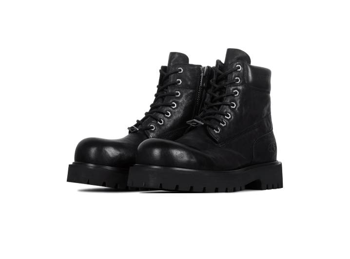 TERRA INCOGNITA horsehide retro versatile fashion short Martin boots, unisex, black. — изображение 5