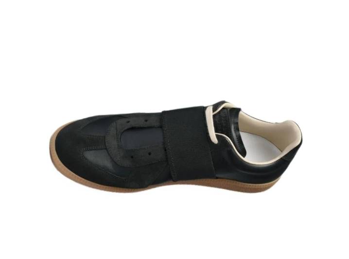 Maison Margiela Replica Calfskin Round Toe Elastic Band Low-Top Sneakers for Men, Black — изображение 4