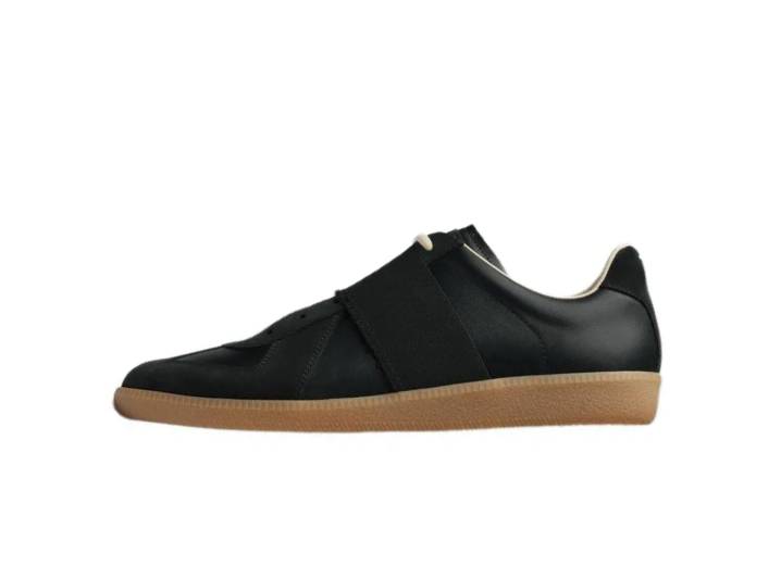 Maison Margiela Replica Calfskin Round Toe Elastic Band Low-Top Sneakers for Men, Black — изображение 5