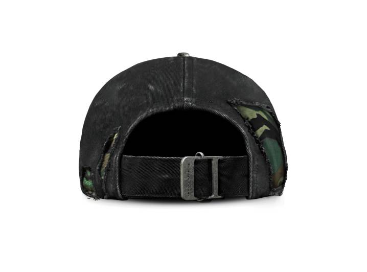 TecNineGroup Nine-Star baseball cap with a distressed effect, ripped edges, and an oversized unisex headband — изображение 2