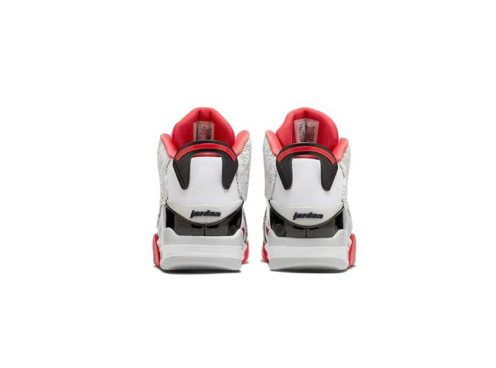 Jordan Dub Zero Comfortable Mid-Top Retro Basketball Shoes Men's White, Black, and Red — изображение 3