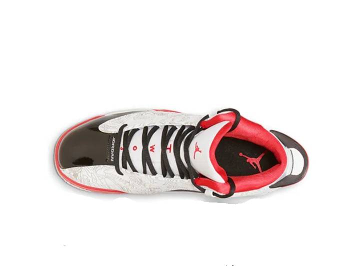Jordan Dub Zero Comfortable Mid-Top Retro Basketball Shoes Men's White, Black, and Red — изображение 4