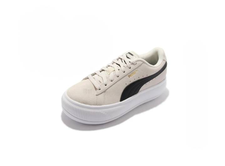 PUMA Suede Mayu Thick-Soled, Durable, Lightweight, Breathable, Height-Increasing Low-Top Sneakers for Women, Beige — изображение 3