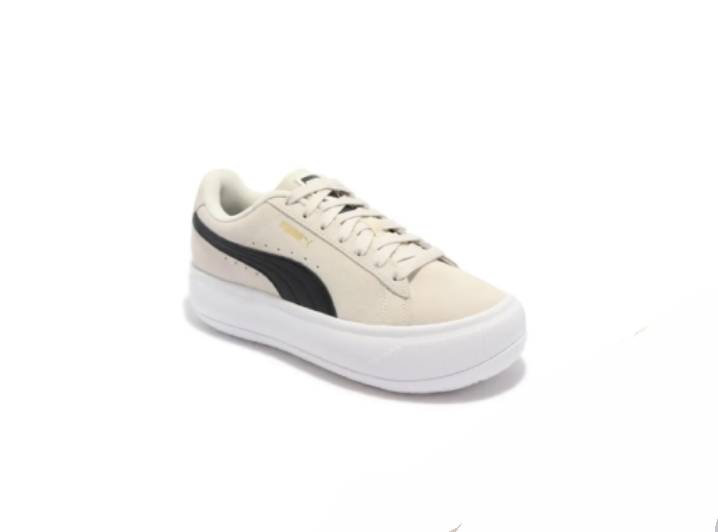 PUMA Suede Mayu Thick-Soled, Durable, Lightweight, Breathable, Height-Increasing Low-Top Sneakers for Women, Beige — изображение 4