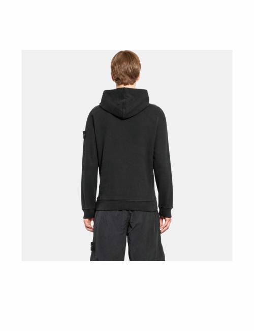 STONE ISLAND FW24 Solid Color Drawstring Hooded Logo Print Pullover Long Sleeve Sweatshirt for Men, Black — изображение 2