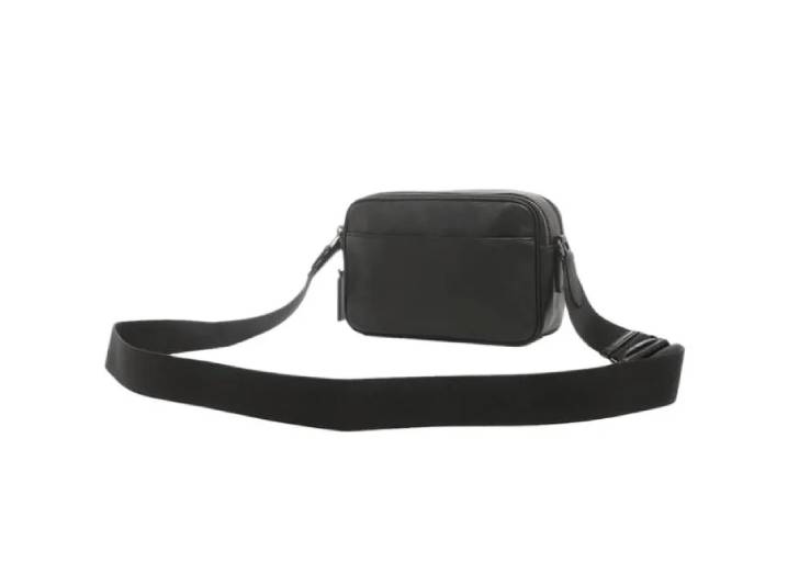 COACH Graham 23 logo leather messenger bag, medium size, men's, black. — изображение 2