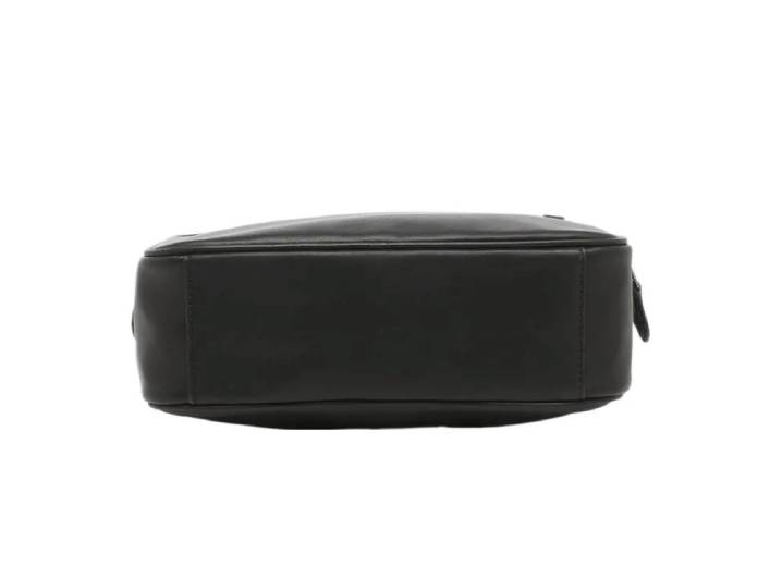 COACH Graham 23 logo leather messenger bag, medium size, men's, black. — изображение 3