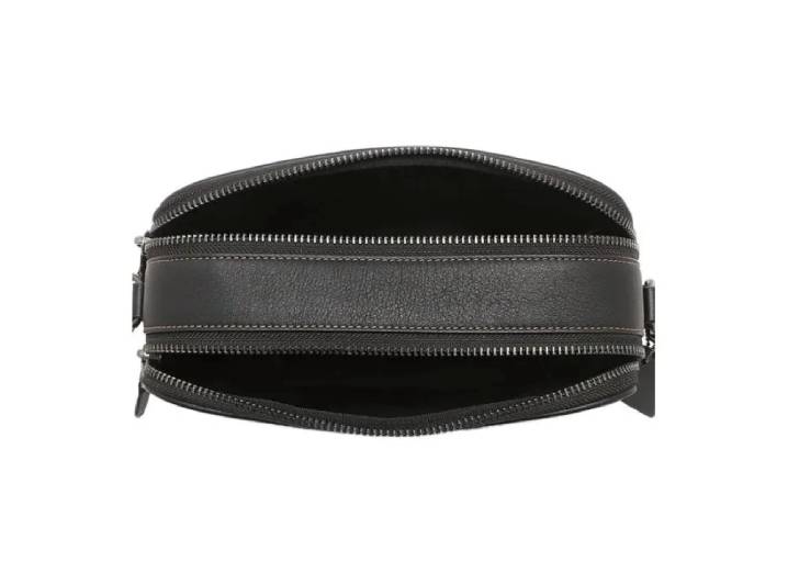 COACH Graham 23 logo leather messenger bag, medium size, men's, black. — изображение 5