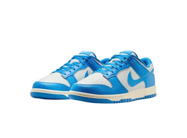 Nike Dunk Low Comfortable Thin-Soled Non-Slip Durable Low-Top Sneakers, Unisex, Blue and Silver — изображение 5