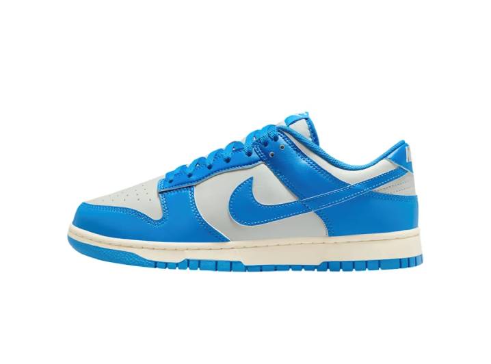 Nike Dunk Low Comfortable Thin-Soled Non-Slip Durable Low-Top Sneakers, Unisex, Blue and Silver