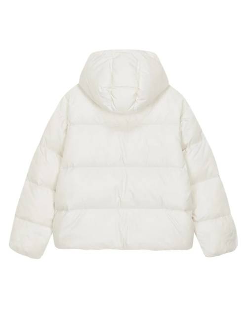 CALVIN KLEIN Korean-style down jacket with a glossy stand-up collar in white. — изображение 3