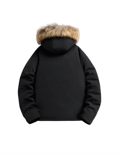 Jeep Wrangler Series High-Value Outdoor Jacket features a thick layer of white duck down and a removable fur collar/hood, unisex. — изображение 3